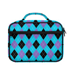 Blue Purple And Black Argyle Print Briefcase Bible Bag