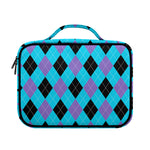 Blue Purple And Black Argyle Print Briefcase Bible Bag