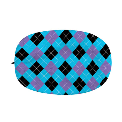 Blue Purple And Black Argyle Print Car Side Mirror Covers