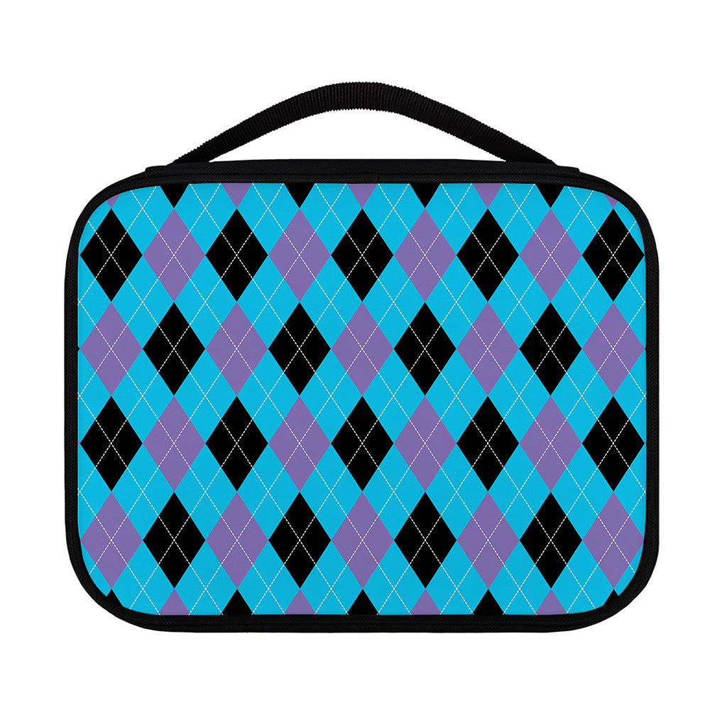 Blue Purple And Black Argyle Print Classic Bible Case