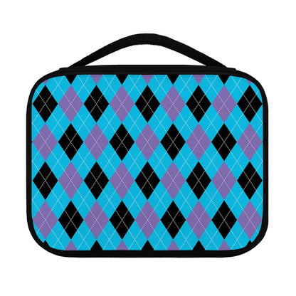 Blue Purple And Black Argyle Print Classic Bible Case