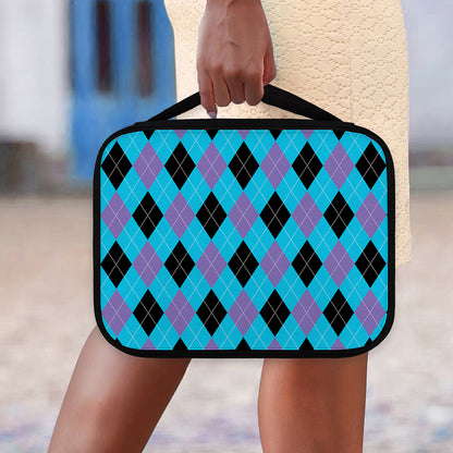 Blue Purple And Black Argyle Print Classic Bible Case
