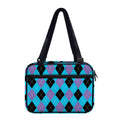 Blue Purple And Black Argyle Print Double Strap Bible Bag