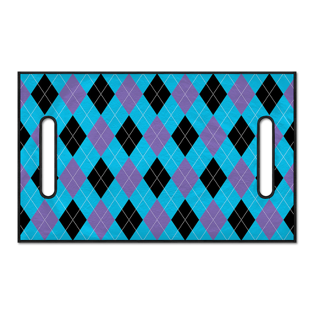 Blue Purple And Black Argyle Print Golf Cart Seat Cover