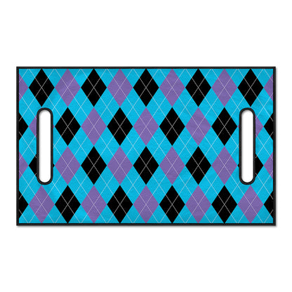Blue Purple And Black Argyle Print Golf Cart Seat Cover