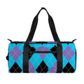 Blue Purple And Black Argyle Print Gym Bag