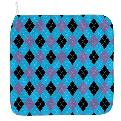 Blue Purple And Black Argyle Print Hand Towel