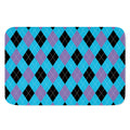Blue Purple And Black Argyle Print Indoor Door Mat