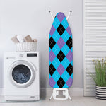 Blue Purple And Black Argyle Print Ironing Board Cover