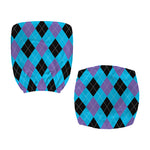 Blue Purple And Black Argyle Print Office Chair Cover