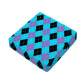 Blue Purple And Black Argyle Print Outdoor Seat Cushion Cover