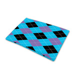Blue Purple And Black Argyle Print Pet Cooling Mat Cover