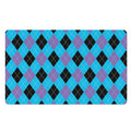 Blue Purple And Black Argyle Print Polyester Doormat