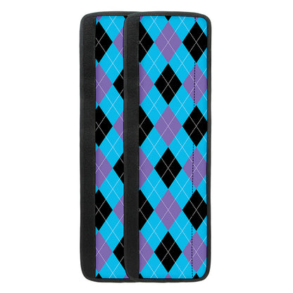Blue Purple And Black Argyle Print Refrigerator Handle Covers