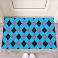 Blue Purple And Black Argyle Print Rubber Doormat