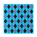 Blue Purple And Black Argyle Print Silk Bandana