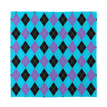 Blue Purple And Black Argyle Print Silk Bandana