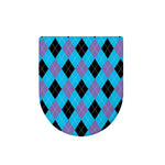 Blue Purple And Black Argyle Print Toilet Lid Cover