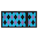 Blue Purple And Black Argyle Print Trifold Wallet