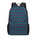 Blue Purple And Black Chevron Print 17 Inch Backpack