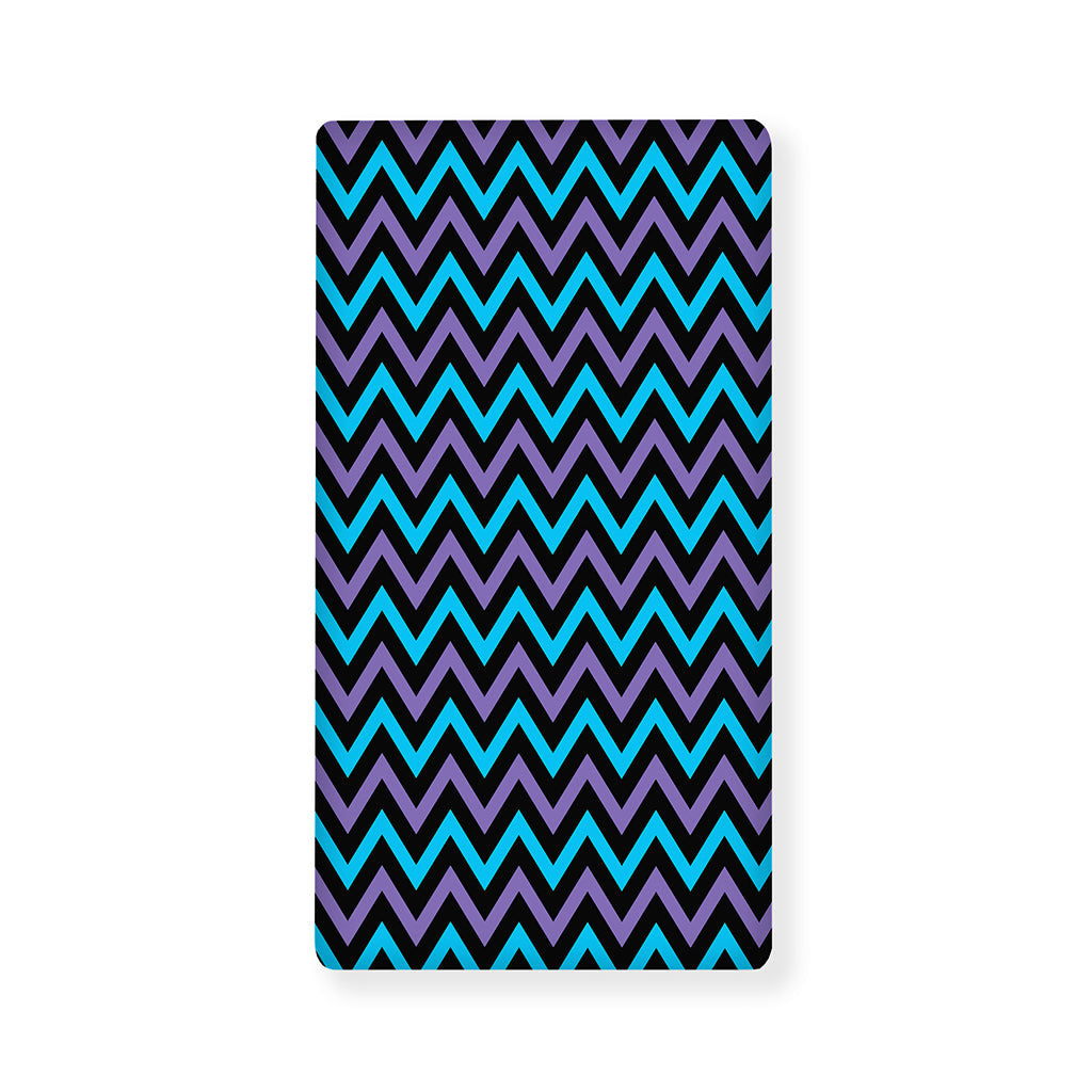 Blue Purple And Black Chevron Print Baby Crib Sheet