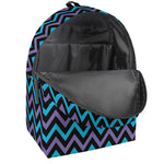 Blue Purple And Black Chevron Print Backpack