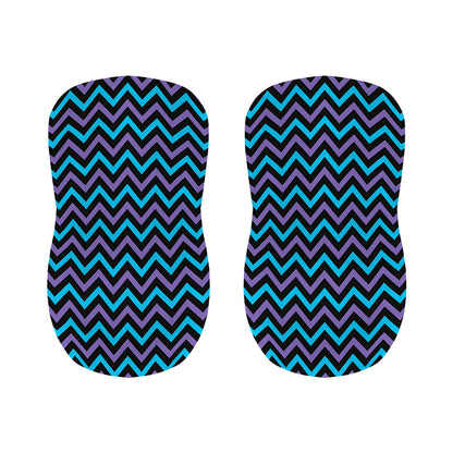 Blue Purple And Black Chevron Print Bar Stool Covers