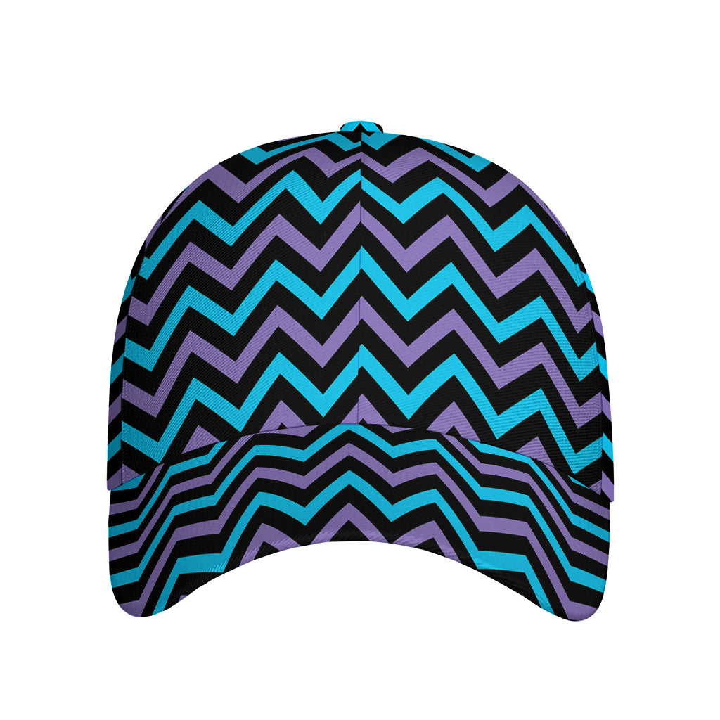 Blue Purple And Black Chevron Print Baseball Cap