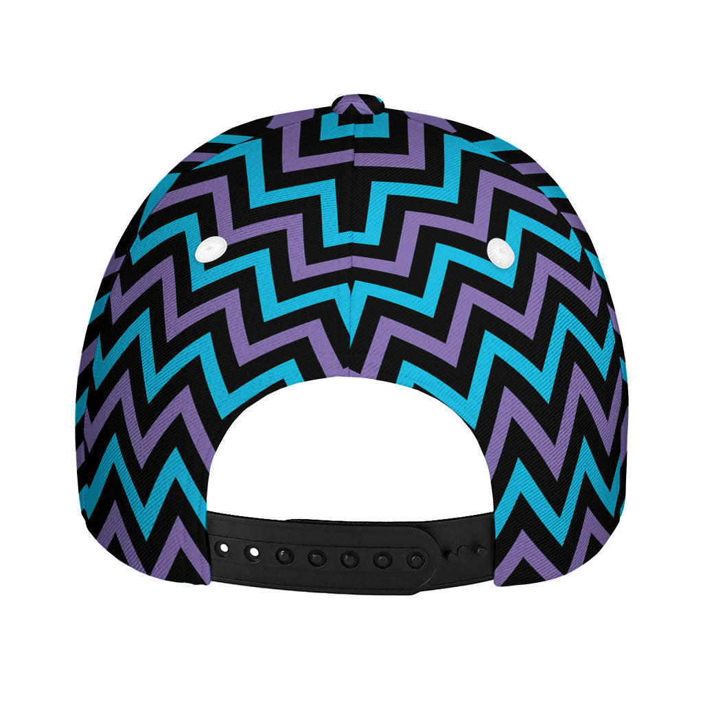 Blue Purple And Black Chevron Print Baseball Cap