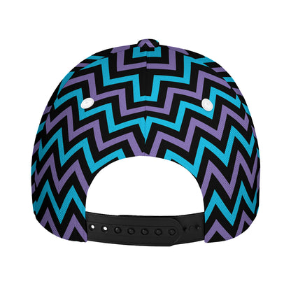 Blue Purple And Black Chevron Print Baseball Cap