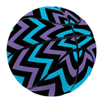 Blue Purple And Black Chevron Print Basketball