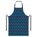 Blue Purple And Black Chevron Print Bib Apron With Pocket