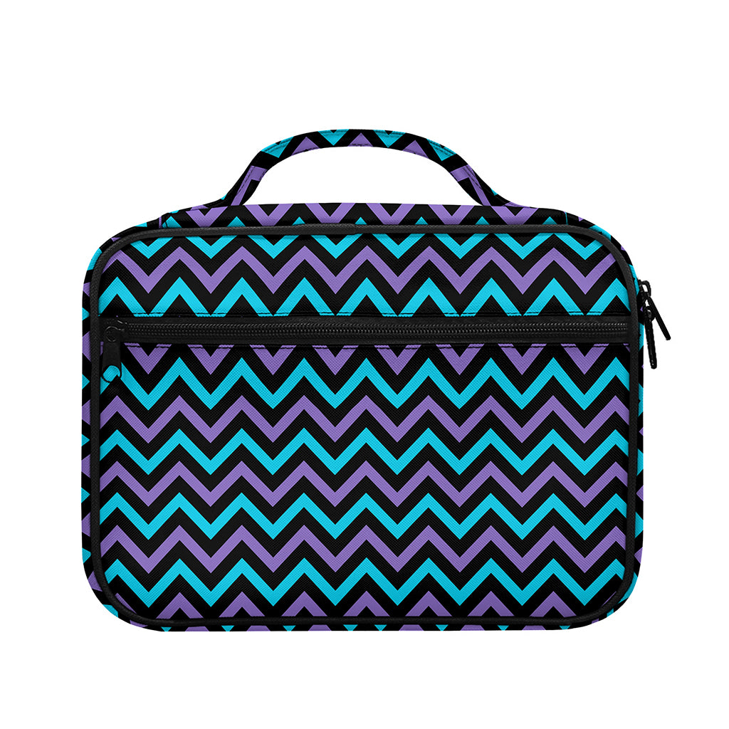 Blue Purple And Black Chevron Print Briefcase Bible Bag