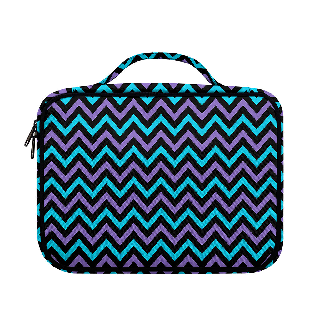 Blue Purple And Black Chevron Print Briefcase Bible Bag