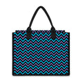 Blue Purple And Black Chevron Print Canvas Tote Bag