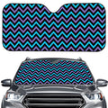 Blue Purple And Black Chevron Print Car Windshield Sun Shade