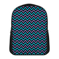 Blue Purple And Black Chevron Print Casual Backpack