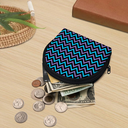 Blue Purple And Black Chevron Print Coin Purse