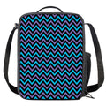 Blue Purple And Black Chevron Print Crossbody Lunch Bag