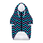 Blue Purple And Black Chevron Print Dog Zip Up Hoodie