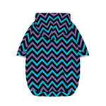 Blue Purple And Black Chevron Print Dog Zip Up Hoodie