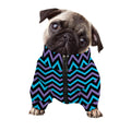 Blue Purple And Black Chevron Print Dog Zip Up Jacket