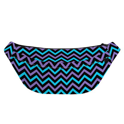 Blue Purple And Black Chevron Print Fanny Pack