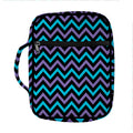 Blue Purple And Black Chevron Print Front Pocket Bible Bag
