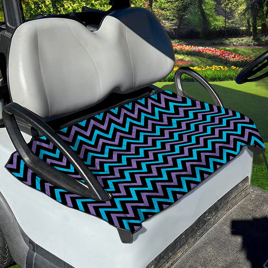 Blue Purple And Black Chevron Print Golf Cart Seat Cover