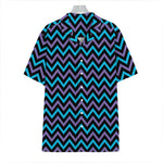 Blue Purple And Black Chevron Print Hawaiian Shirt