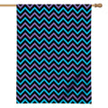 Blue Purple And Black Chevron Print House Flag