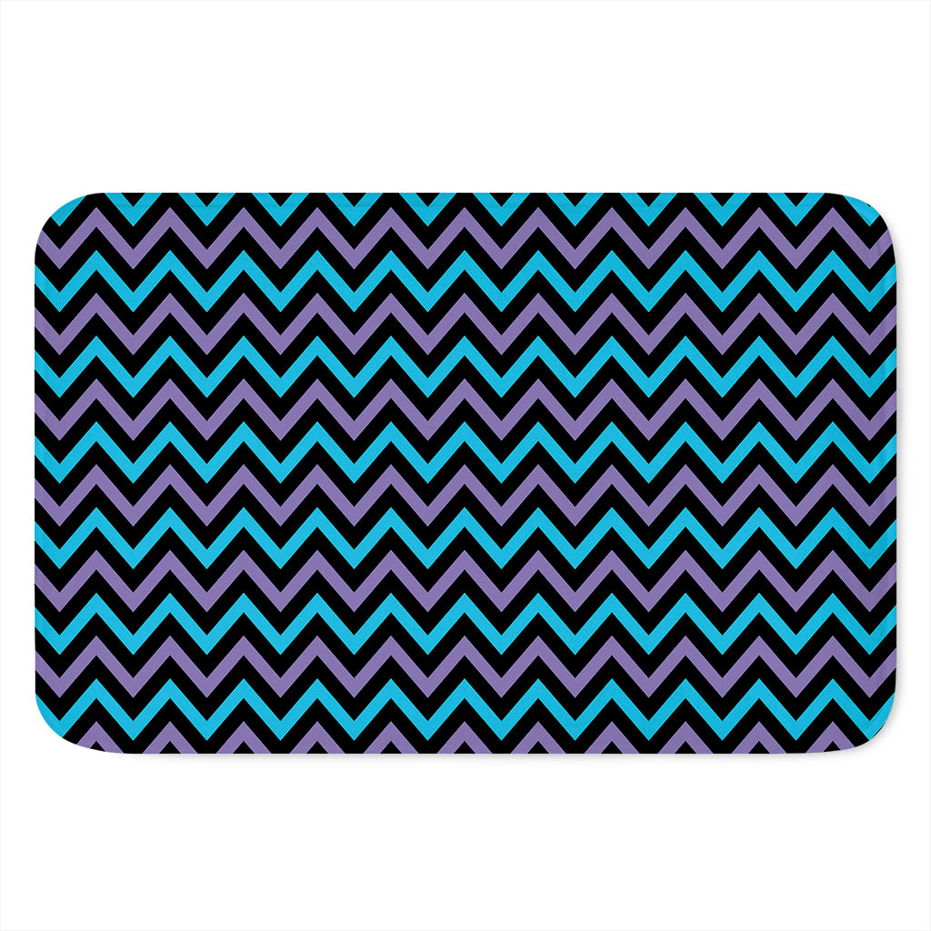 Blue Purple And Black Chevron Print Indoor Door Mat