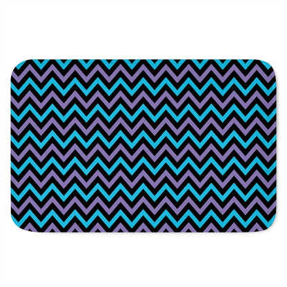 Blue Purple And Black Chevron Print Indoor Door Mat