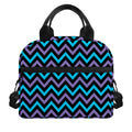 Blue Purple And Black Chevron Print Insulated Lunch Bag
